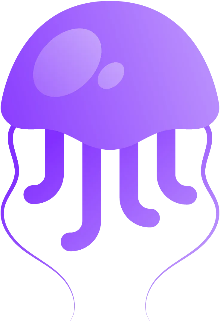 A floating jellyfish in a space suit